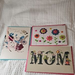 Floral and Mom Themed Greeting Cards Trio